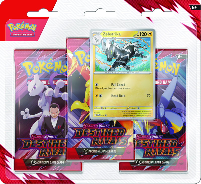 Pokemon Destined Rivals 3 Pack Blister Zebstrika Discounted Price  Distro