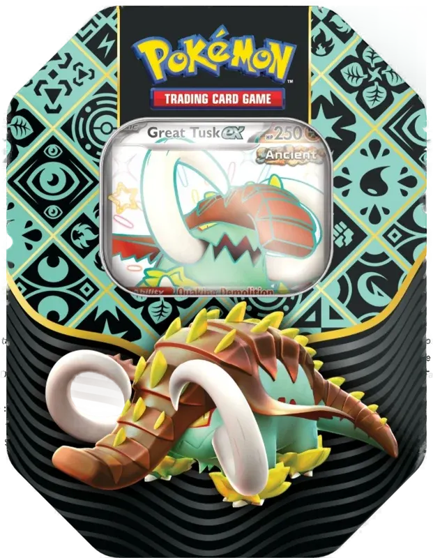 Pokemon Scarlet & Violet Paldean Fates Tin Great Tusk (Lot 1)
